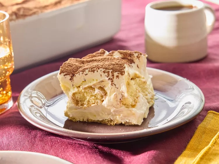 Tiramisu on a plate